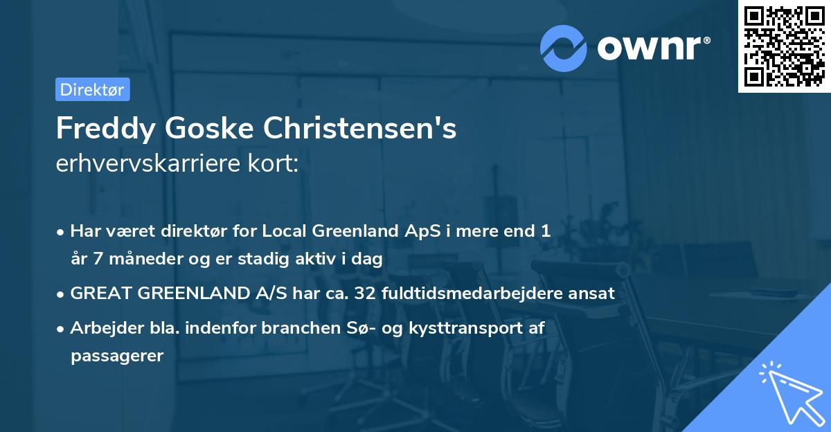 Freddy Goske Christensen's erhvervskarriere kort