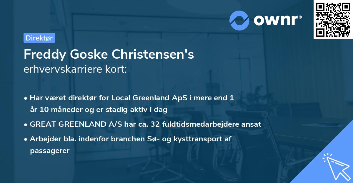 Freddy Goske Christensen's erhvervskarriere kort