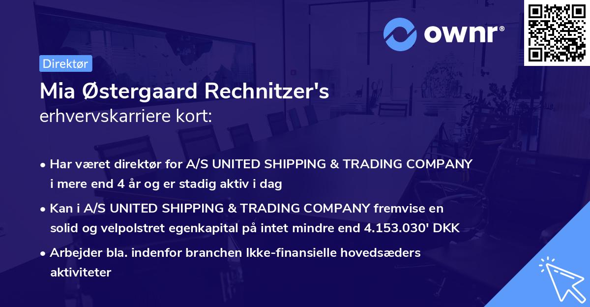 Mia Østergaard Rechnitzer's erhvervskarriere kort
