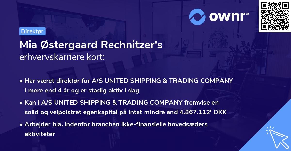 Mia Østergaard Rechnitzer's erhvervskarriere kort