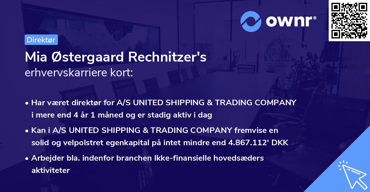 Mia Østergaard Rechnitzer's erhvervskarriere kort