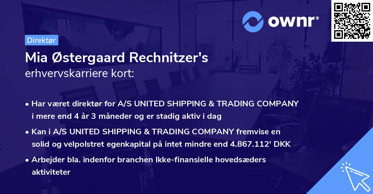 Mia Østergaard Rechnitzer's erhvervskarriere kort