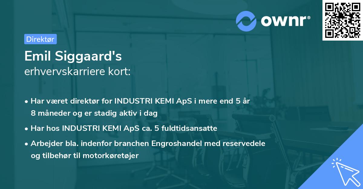Emil Siggaard's erhvervskarriere kort
