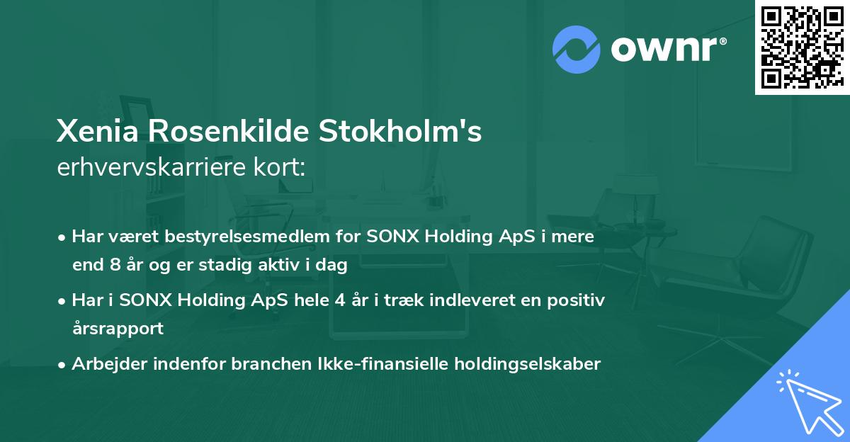 Xenia Rosenkilde Stokholm's erhvervskarriere kort