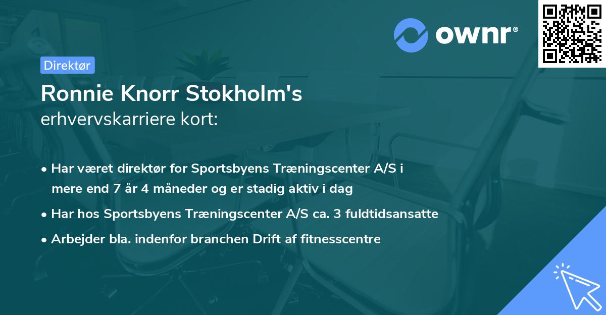 Ronnie Knorr Stokholm's erhvervskarriere kort