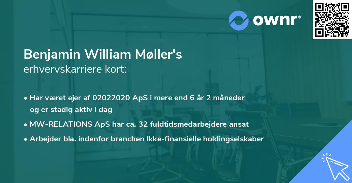 Benjamin William Møller's erhvervskarriere kort