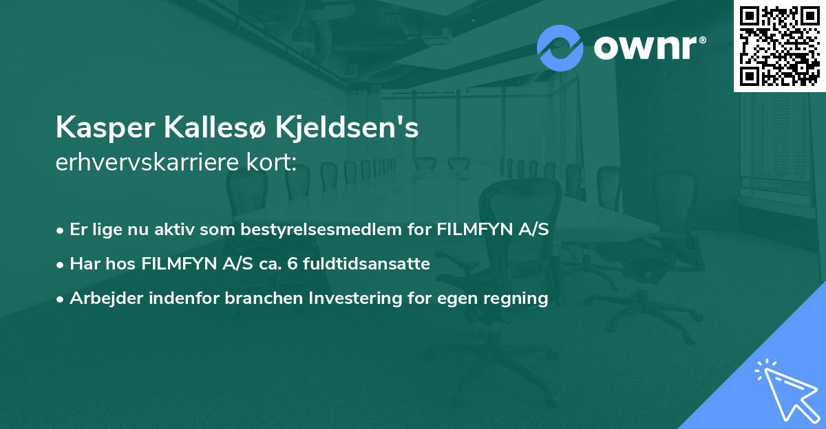 Kasper Kallesø Kjeldsen's erhvervskarriere kort