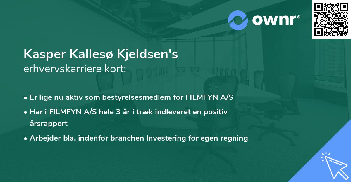 Kasper Kallesø Kjeldsen's erhvervskarriere kort