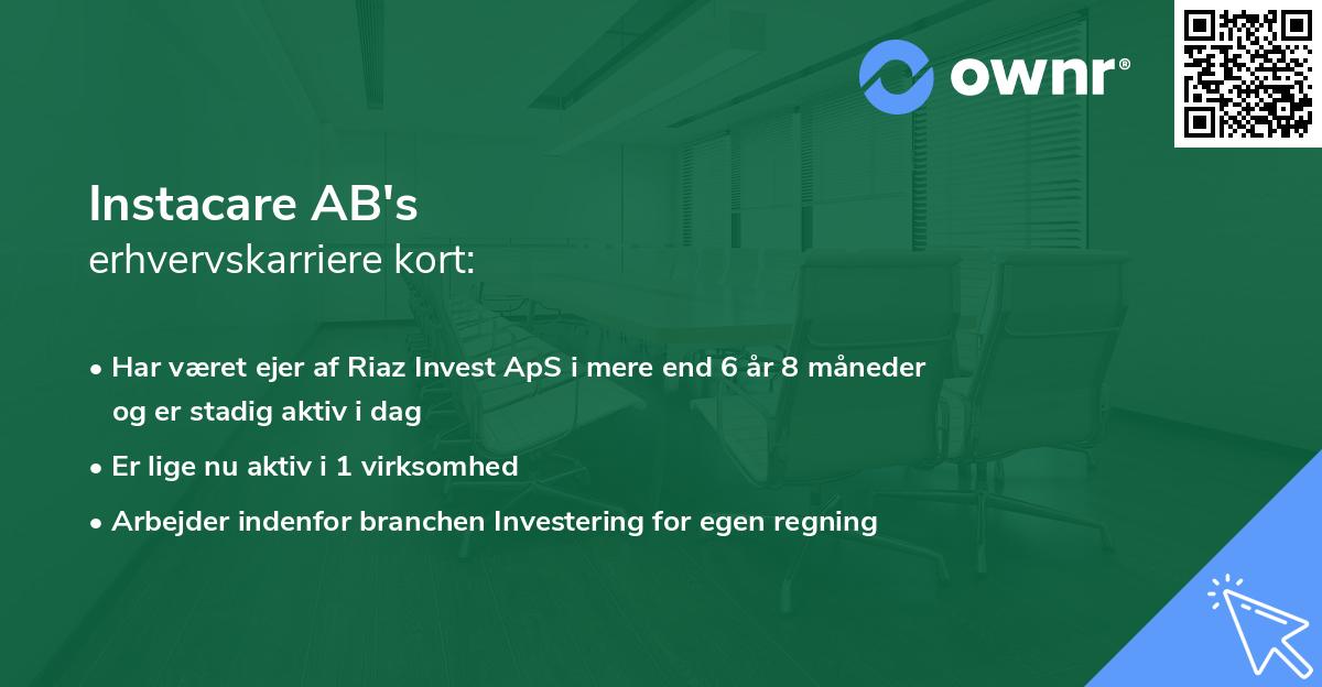 Instacare AB's erhvervskarriere kort