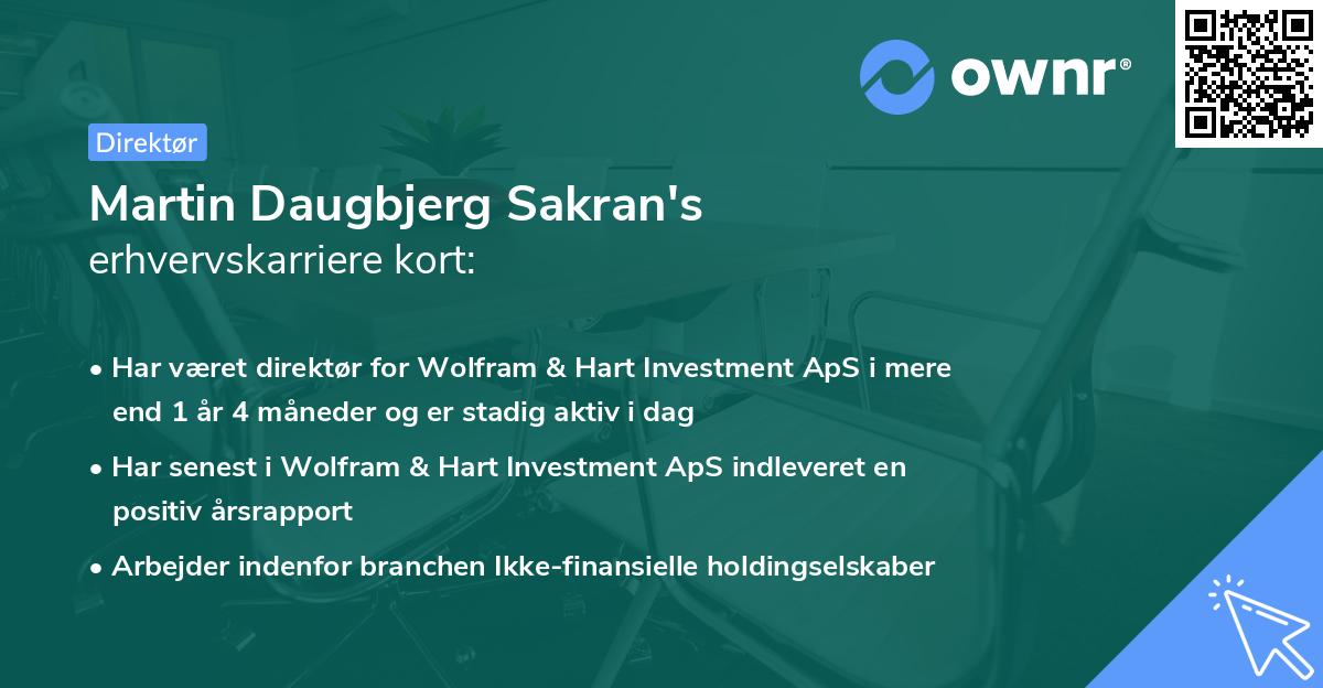 Martin Daugbjerg Sakran's erhvervskarriere kort