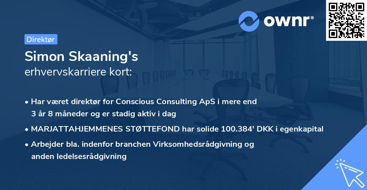 Simon Skaaning's erhvervskarriere kort