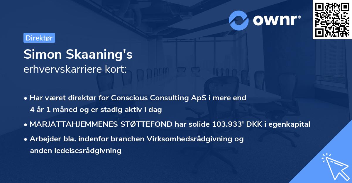 Simon Skaaning's erhvervskarriere kort