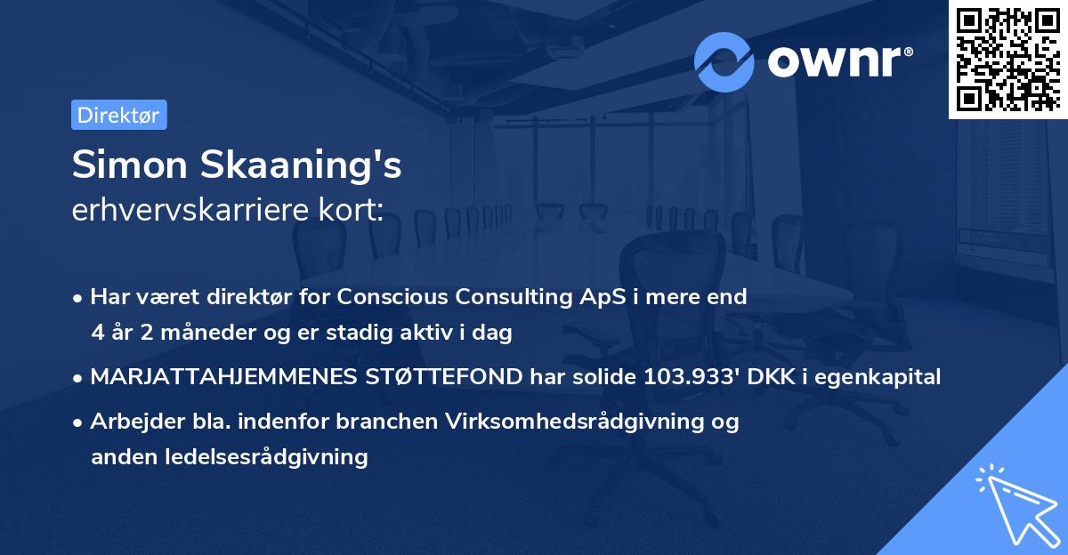 Simon Skaaning's erhvervskarriere kort