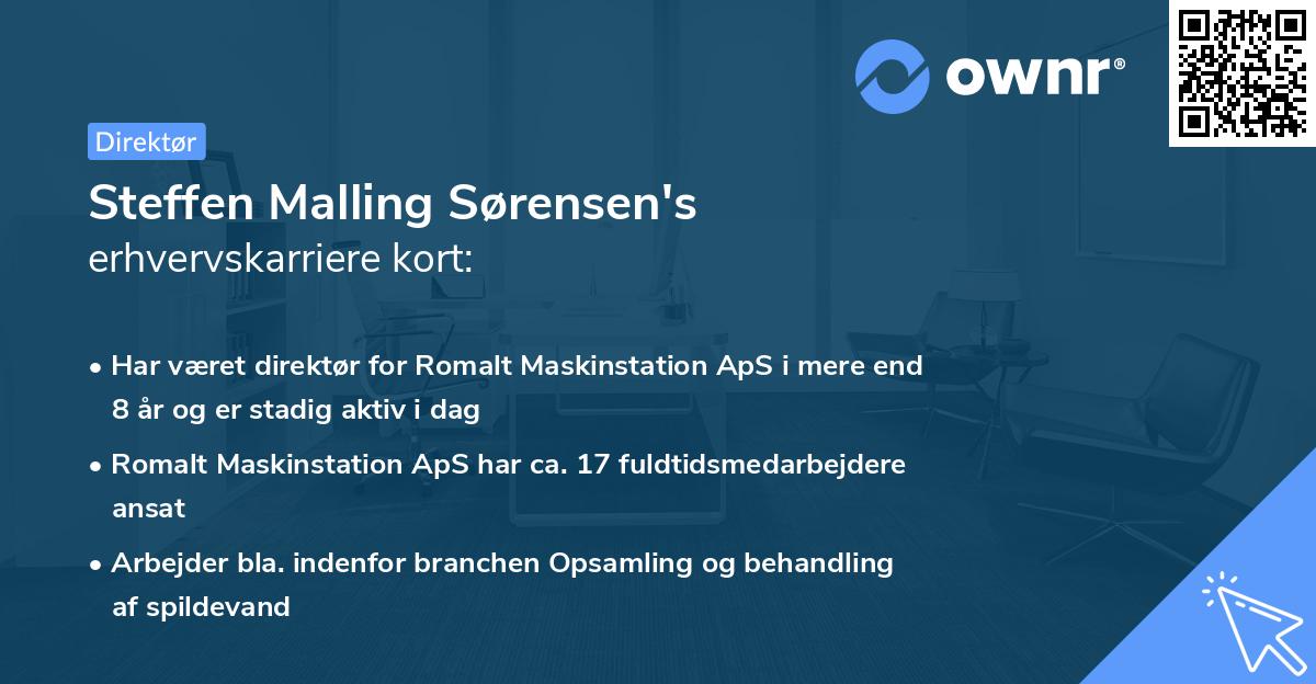 Steffen Malling Sørensen's erhvervskarriere kort