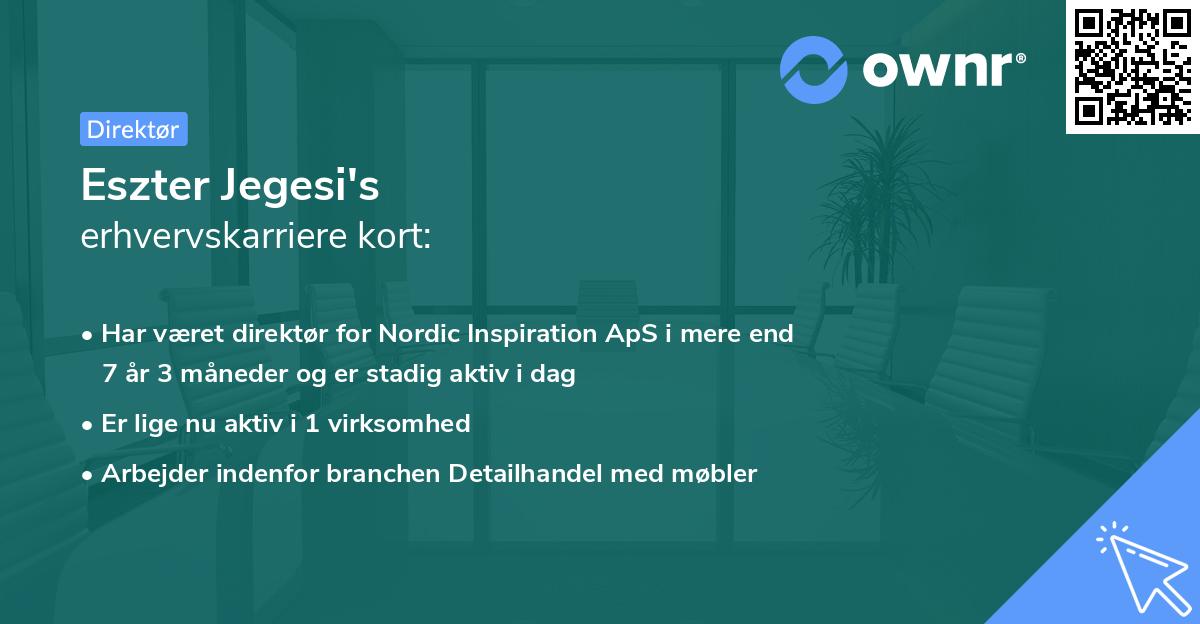 Eszter Jegesi's erhvervskarriere kort
