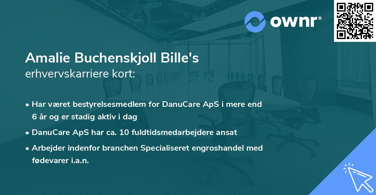 Amalie Buchenskjoll Bille's erhvervskarriere kort