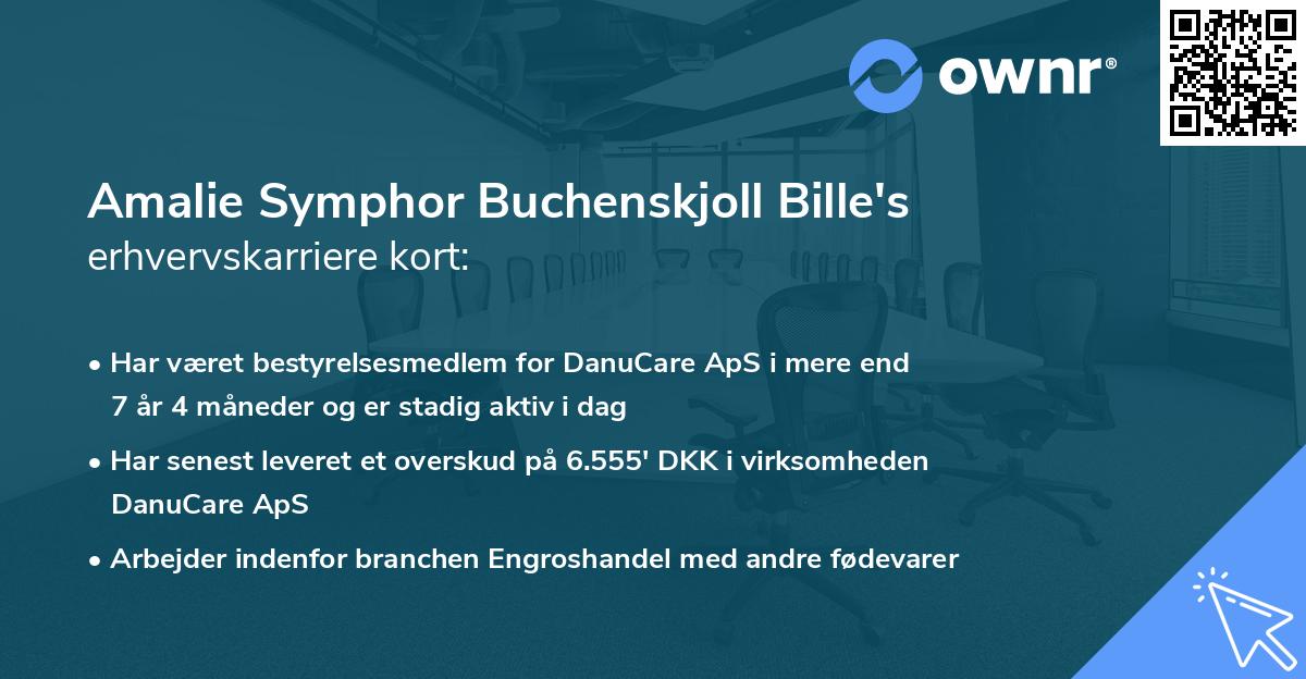 Amalie Symphor Buchenskjoll Bille's erhvervskarriere kort