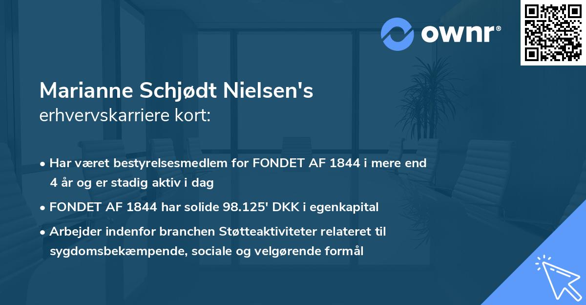 Marianne Schjødt Nielsen's erhvervskarriere kort