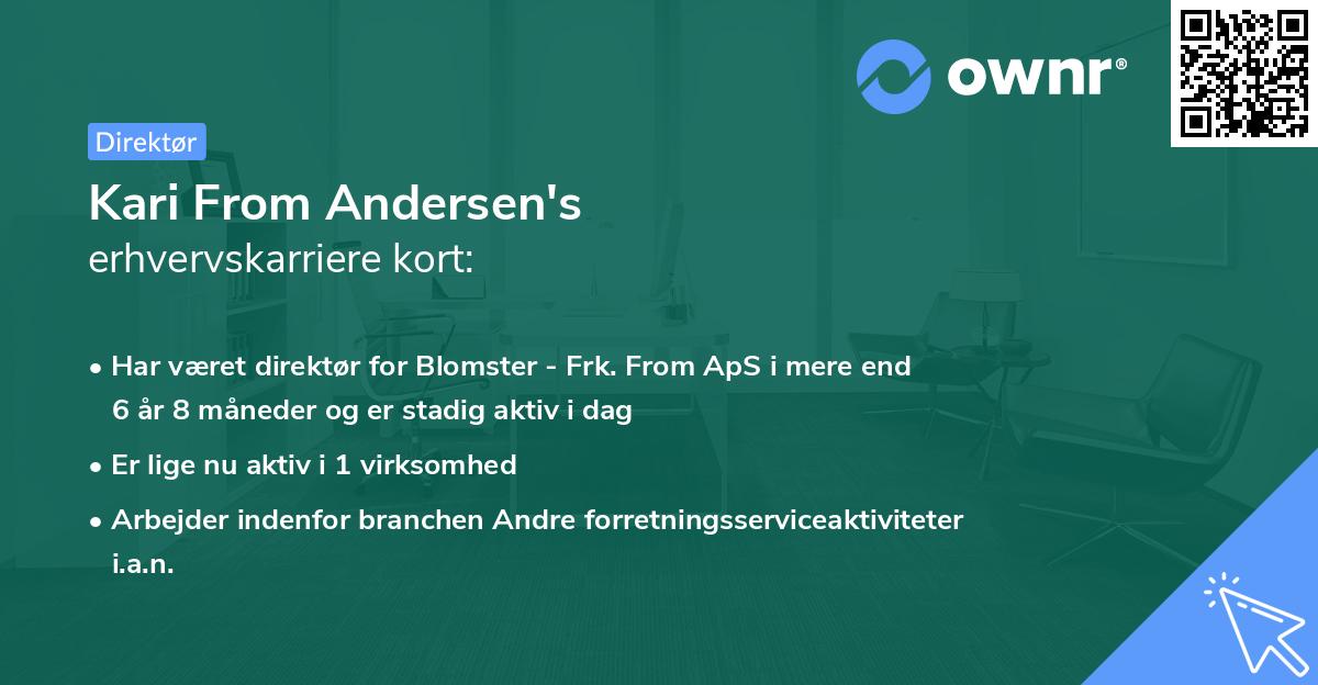 Kari From Andersen's erhvervskarriere kort