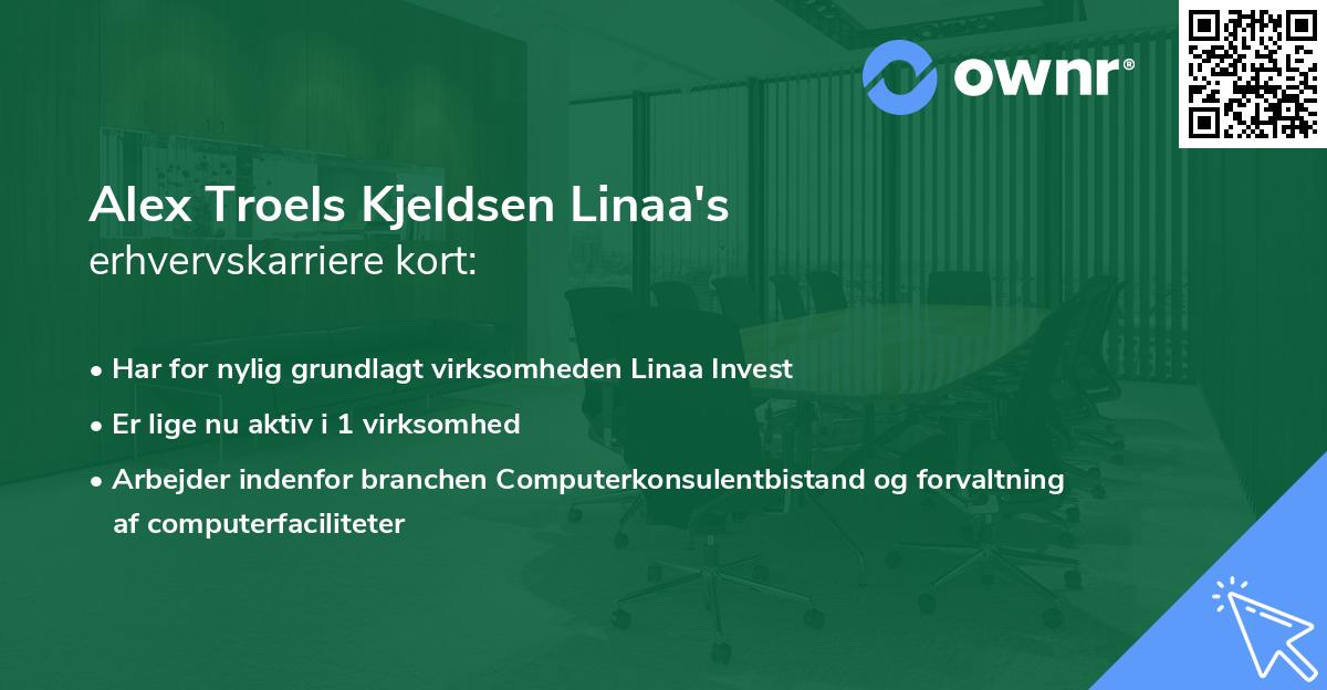 Alex Troels Kjeldsen Linaa's erhvervskarriere kort