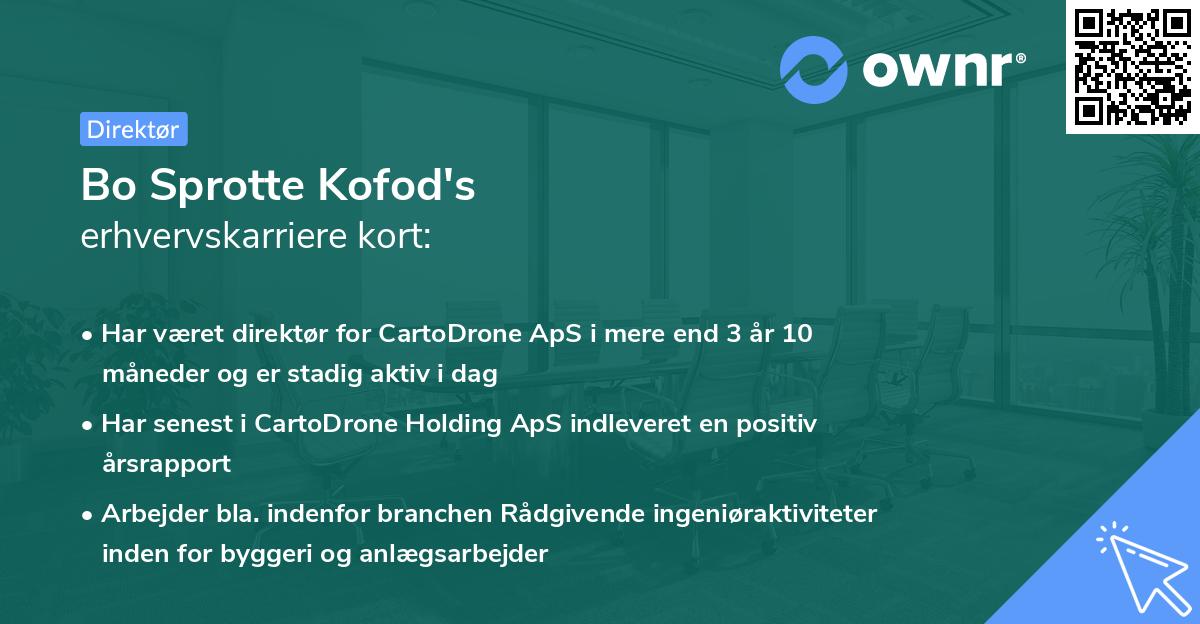 Bo Sprotte Kofod's erhvervskarriere kort