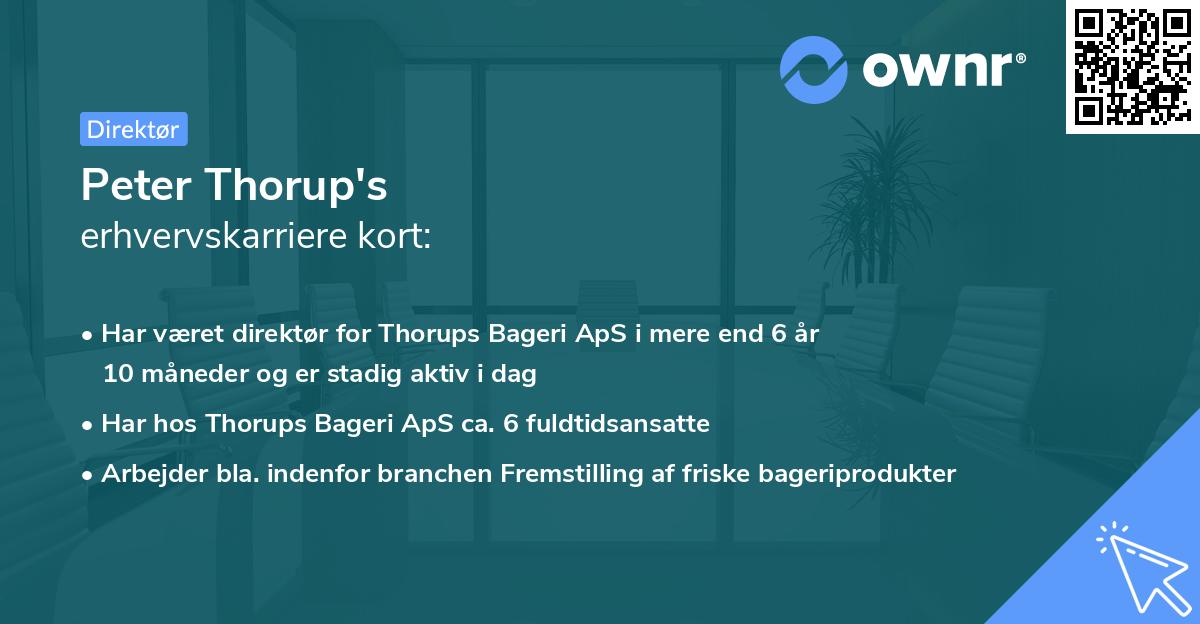 Peter Thorup's erhvervskarriere kort