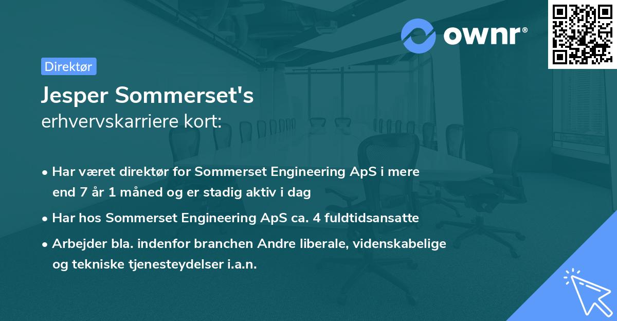 Jesper Sommerset's erhvervskarriere kort