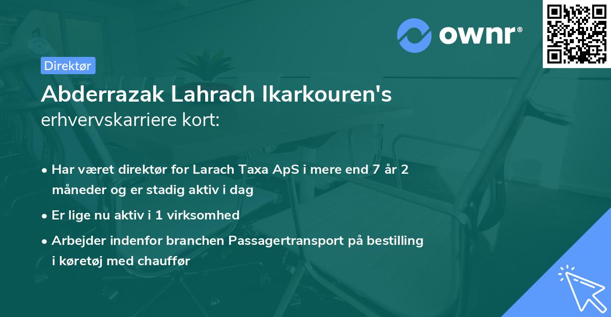 Abderrazak Lahrach Ikarkouren's erhvervskarriere kort