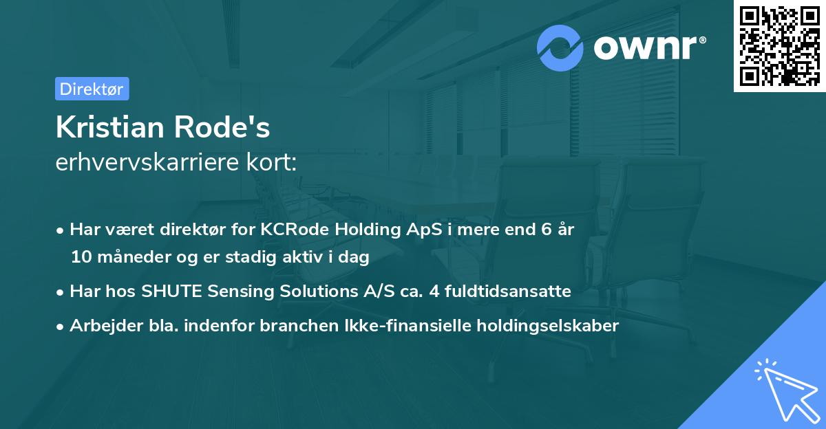 Kristian Rode's erhvervskarriere kort