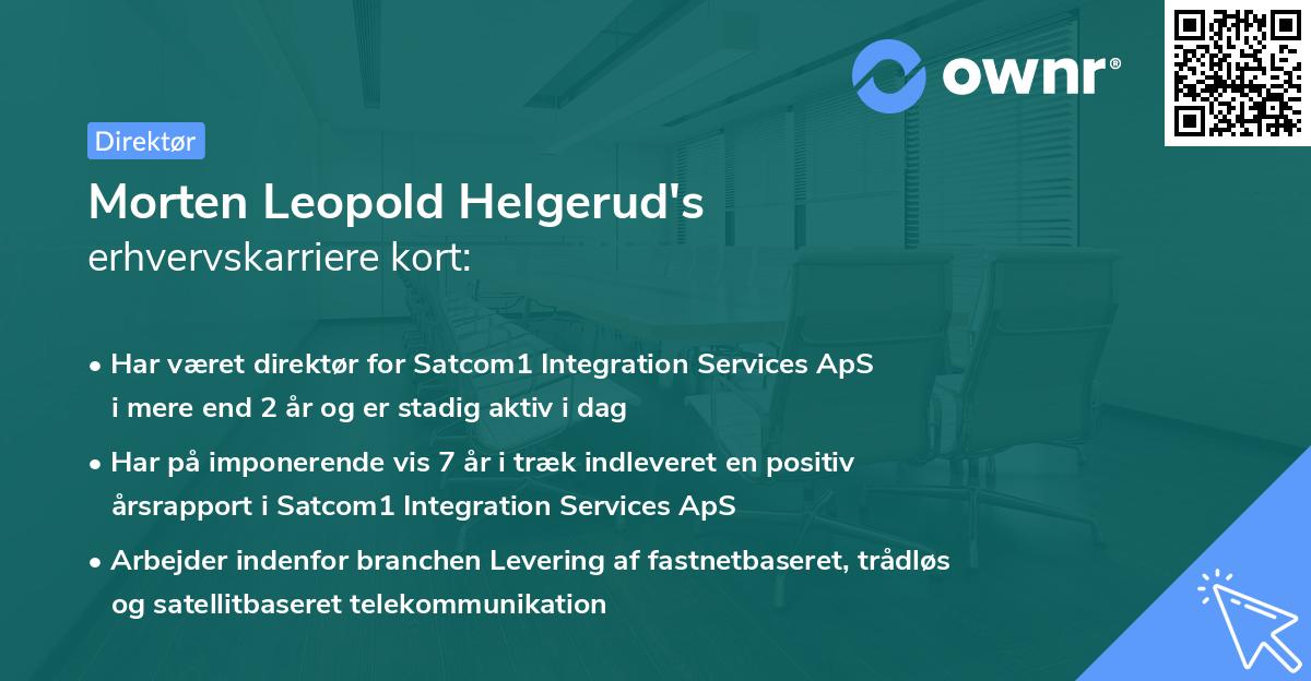 Morten Leopold Helgerud's erhvervskarriere kort