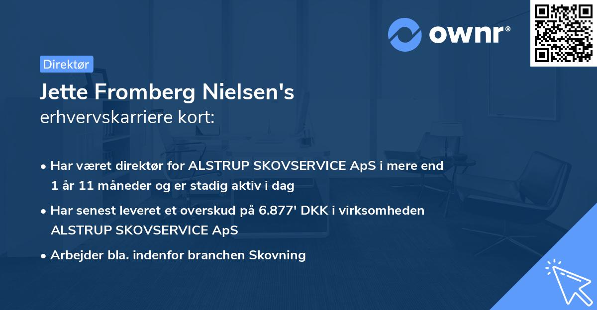 Jette Fromberg Nielsen's erhvervskarriere kort