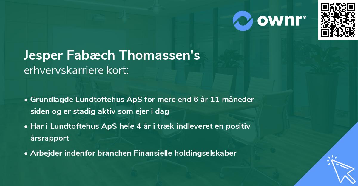 Jesper Fabæch Thomassen's erhvervskarriere kort