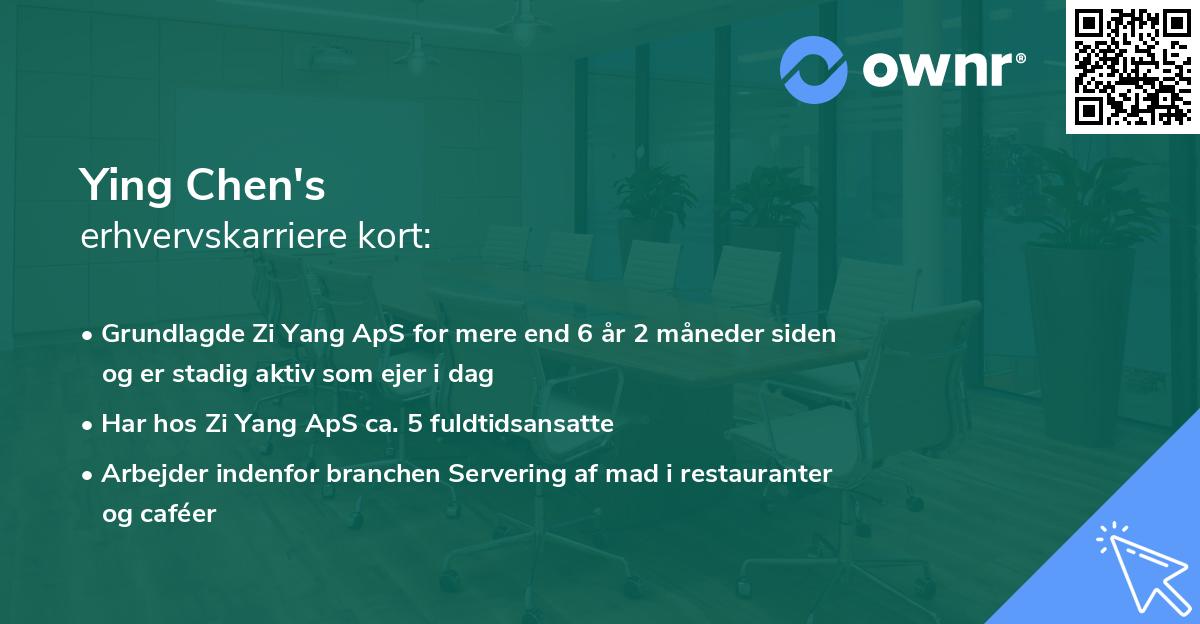 Ying Chen's erhvervskarriere kort