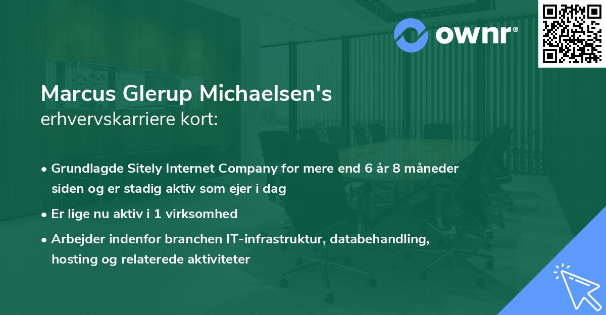 Marcus Glerup Michaelsen's erhvervskarriere kort