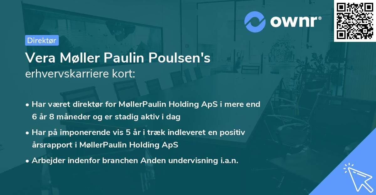 Vera Møller Paulin Poulsen's erhvervskarriere kort