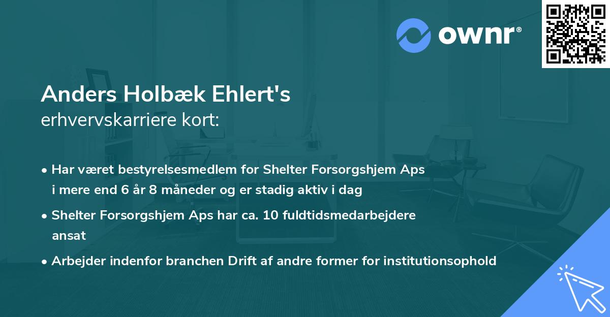 Anders Holbæk Ehlert's erhvervskarriere kort