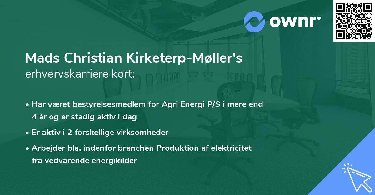 Mads Christian Kirketerp-Møller's erhvervskarriere kort