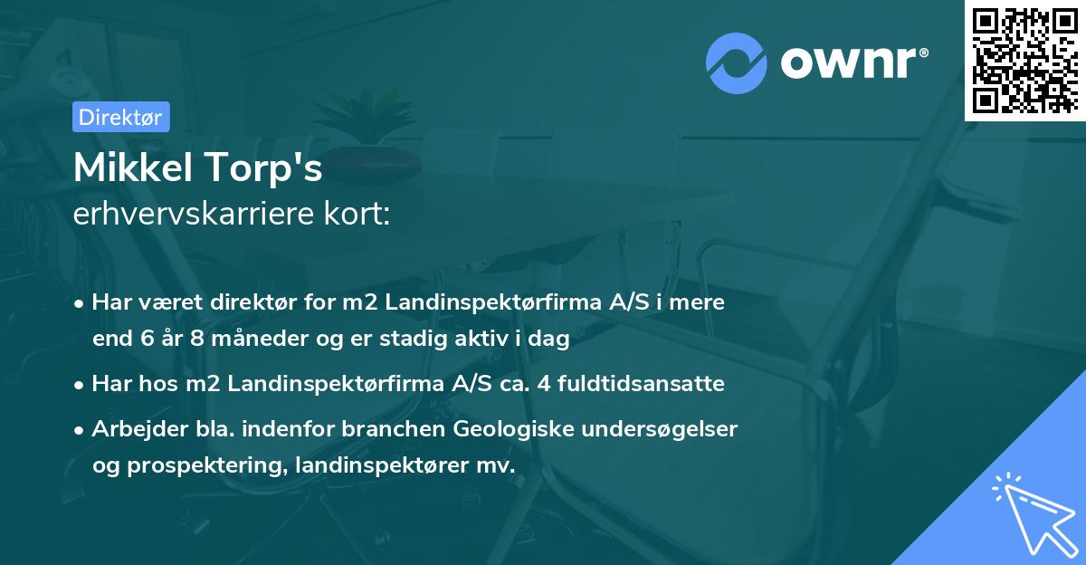 Mikkel Torp's erhvervskarriere kort