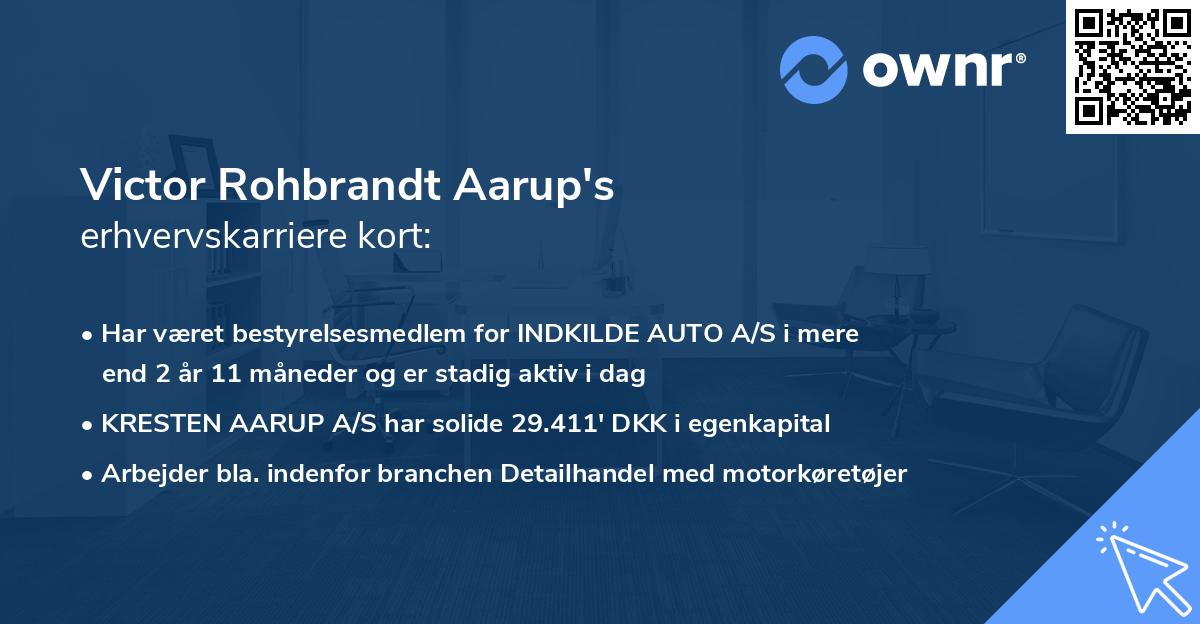 Victor Rohbrandt Aarup's erhvervskarriere kort