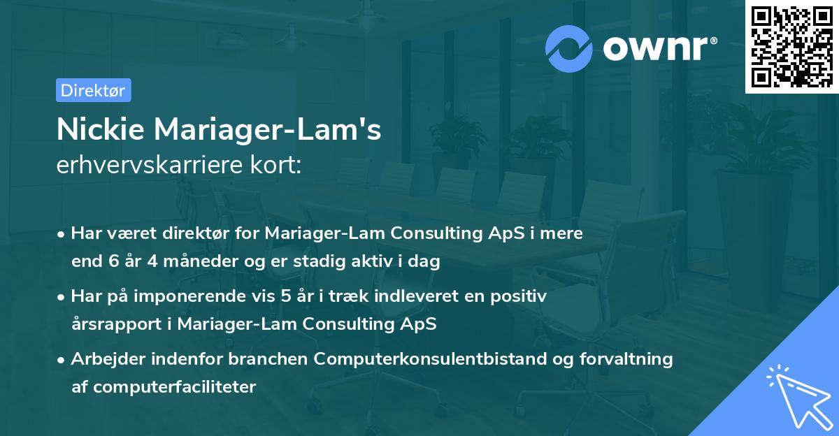 Nickie Mariager-Lam's erhvervskarriere kort