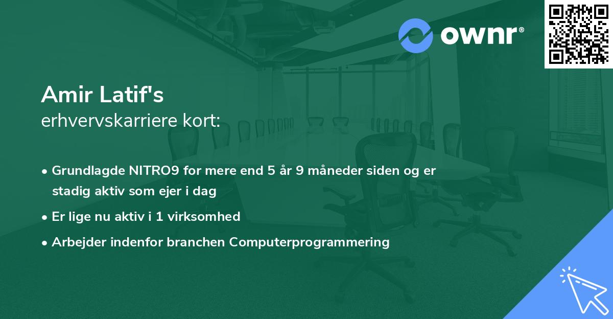 Amir Latif's erhvervskarriere kort