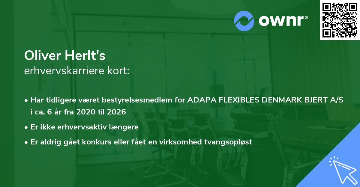 Oliver Herlt's erhvervskarriere kort