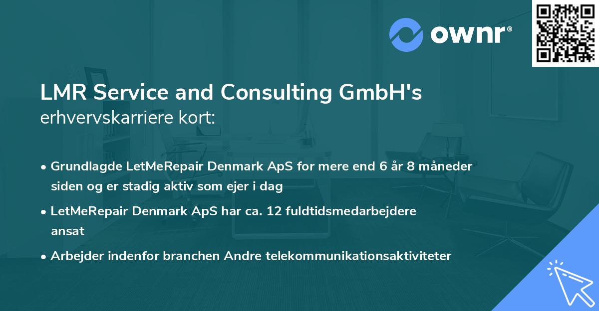 LMR Service and Consulting GmbH's erhvervskarriere kort
