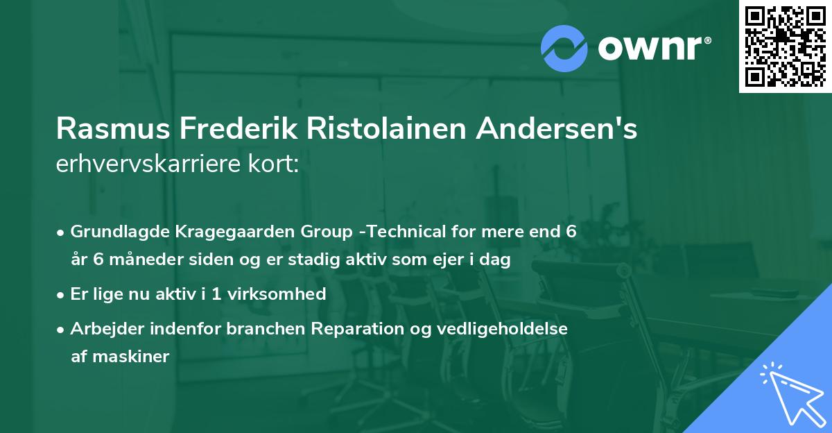 Rasmus Frederik Ristolainen Andersen's erhvervskarriere kort