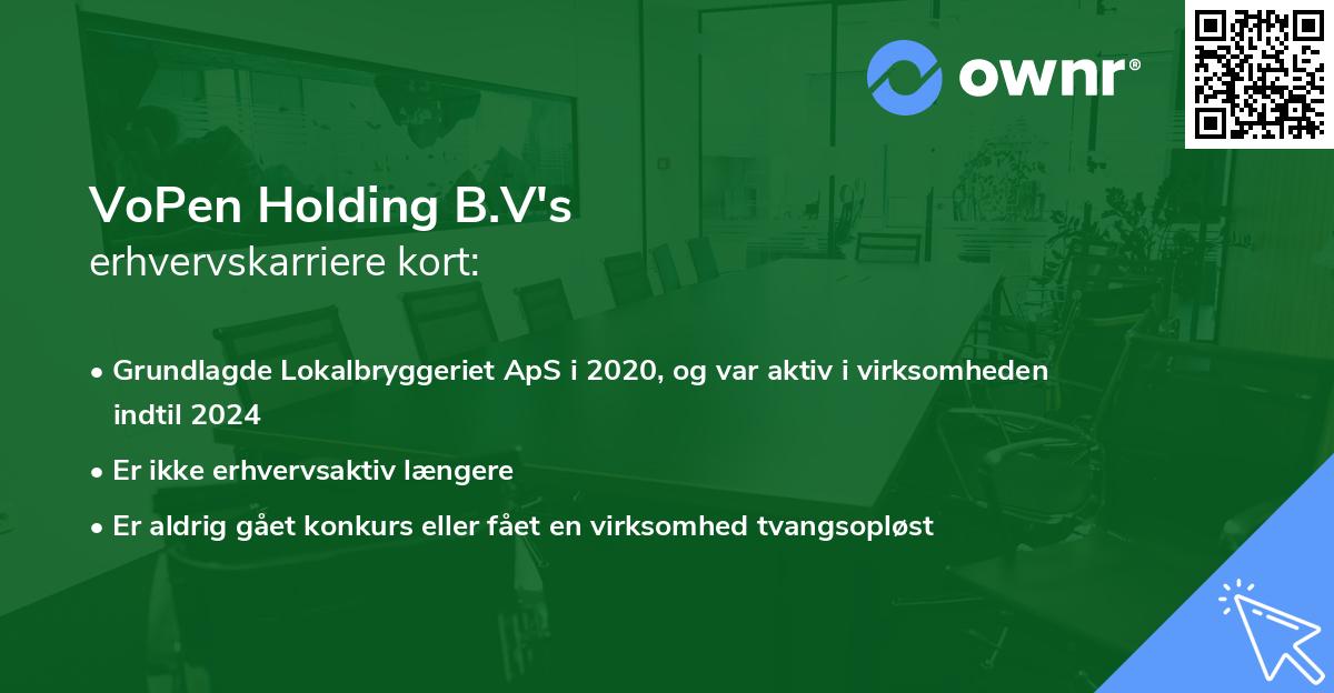 VoPen Holding B.V's erhvervskarriere kort