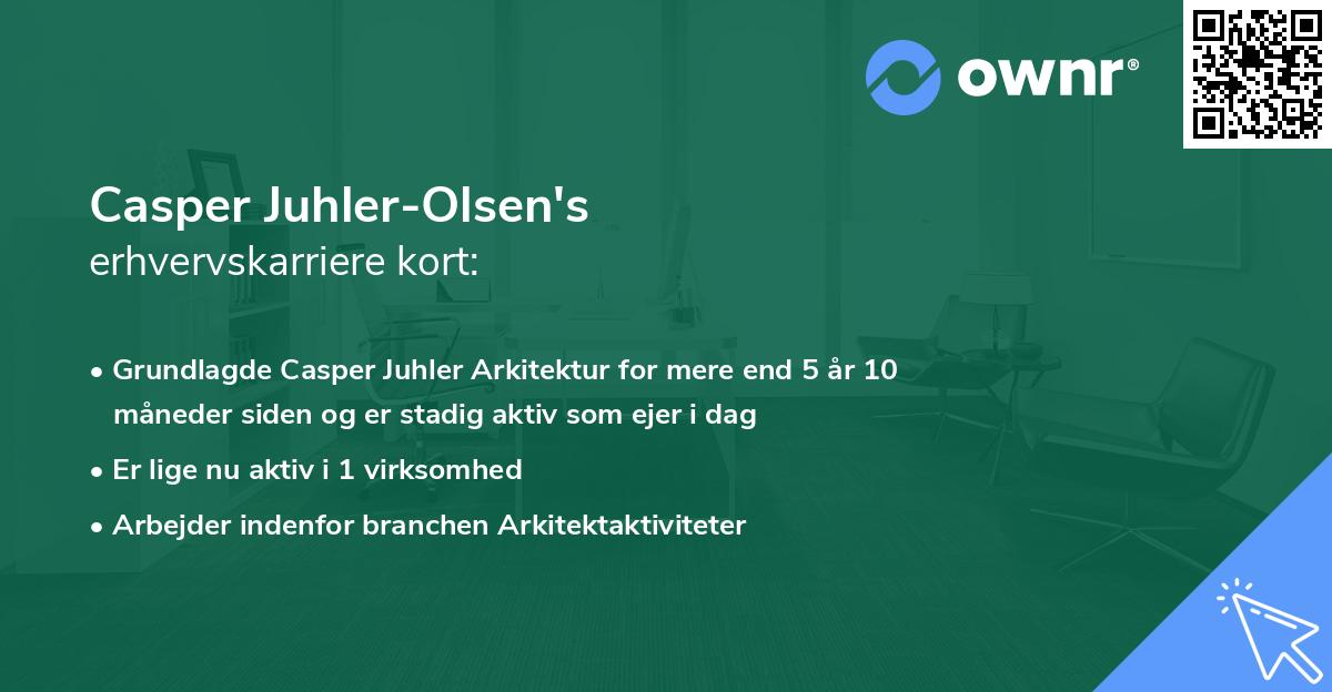 Casper Juhler-Olsen's erhvervskarriere kort