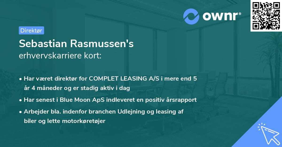 Sebastian Rasmussen's erhvervskarriere kort