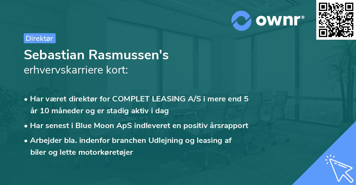 Sebastian Rasmussen's erhvervskarriere kort