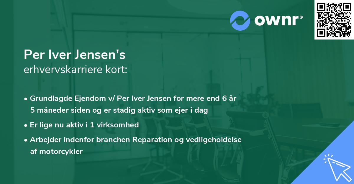 Per Iver Jensen's erhvervskarriere kort