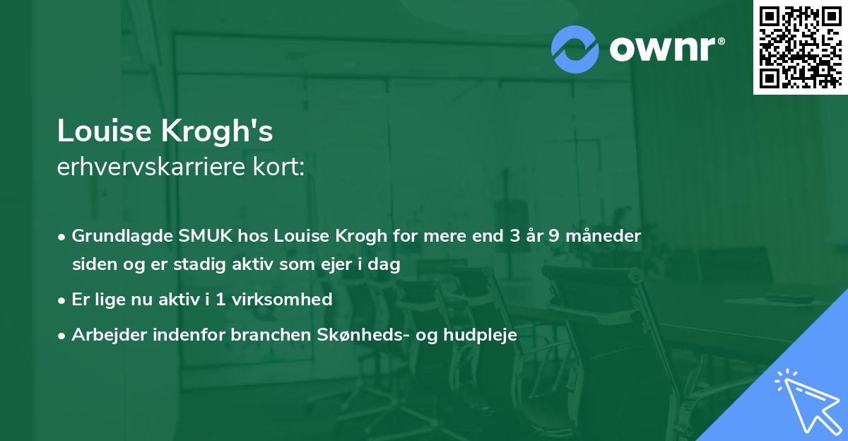 Louise Krogh's erhvervskarriere kort